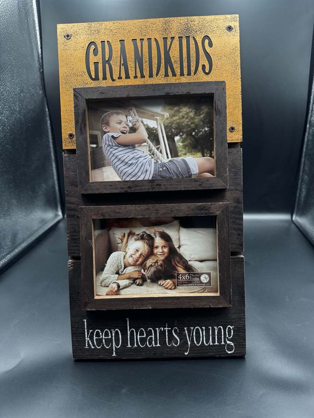 New View Gifts & Accessories Grandkids Keep Hearts Young Double 4x6 Photo Frame